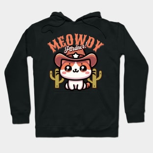 Meowdy Pardner Kawaii Cowboy Cat Hoodie
